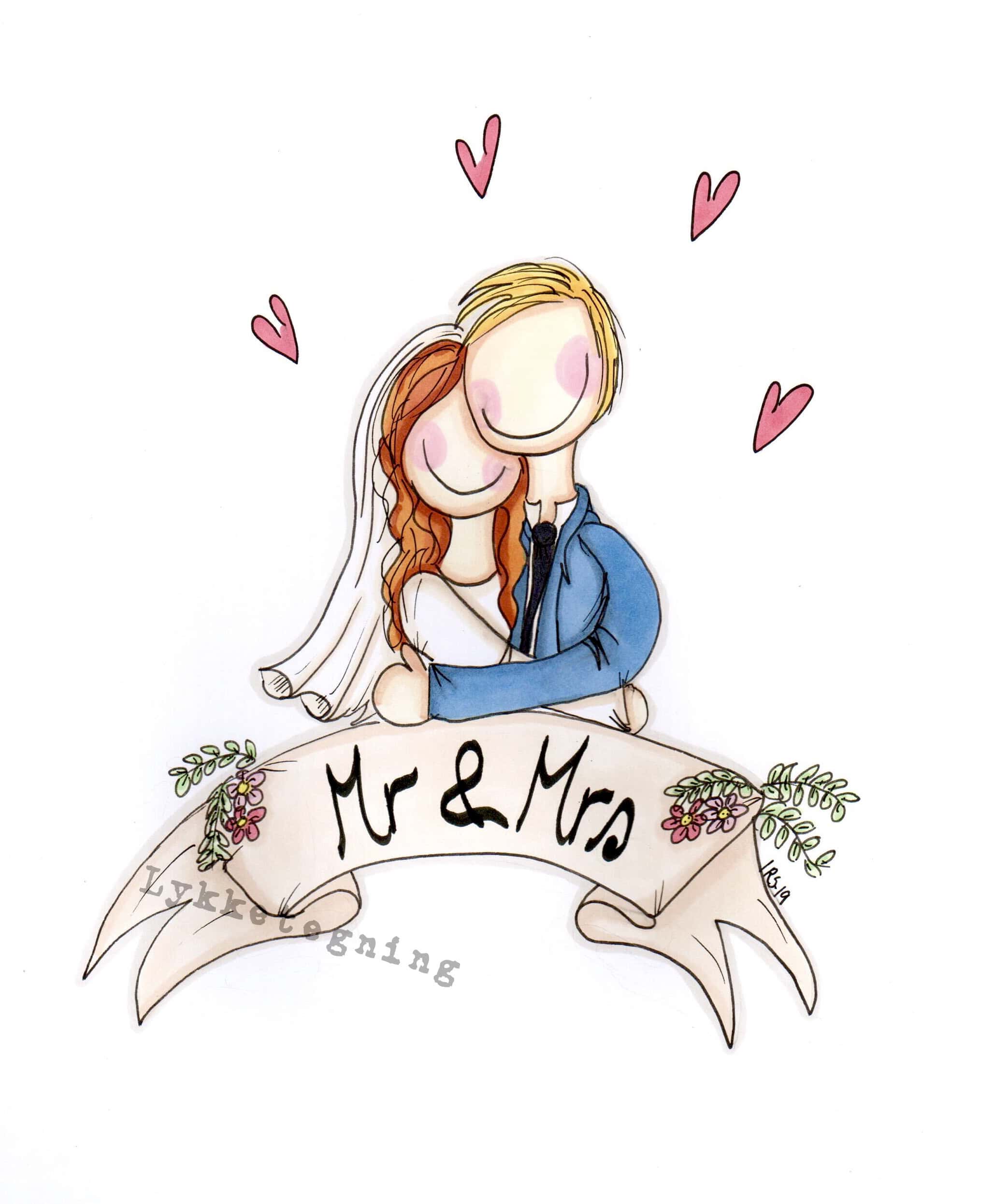 Tegning "Mr and Mrs"