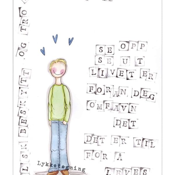 Original håndtegnet illustrasjon "Se opp se ut"