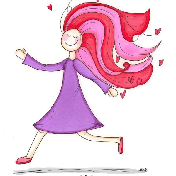 Original håndtegnet illustrasjon " Life- here I come"