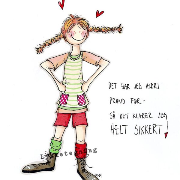 Illustrasjon fra Lykketegning. "Pippi"