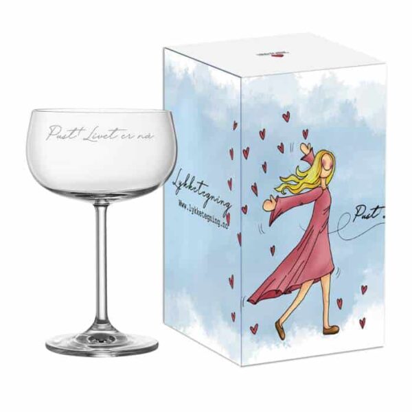 Champagneglass ; Pust! Livet er nå