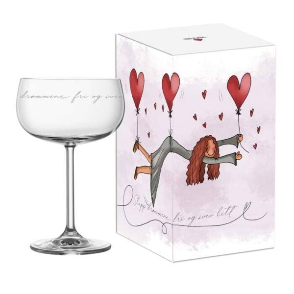 Champagneglass ; Slipp drømmene fri og svev litt