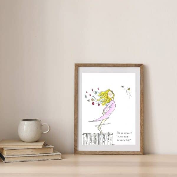 Illustrasjon fra Lykketegning. "Fly away"