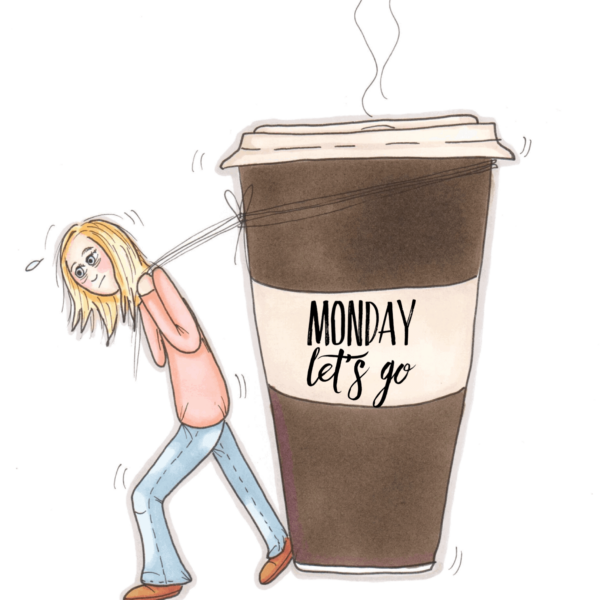 Illustrasjon "Monday lets go"