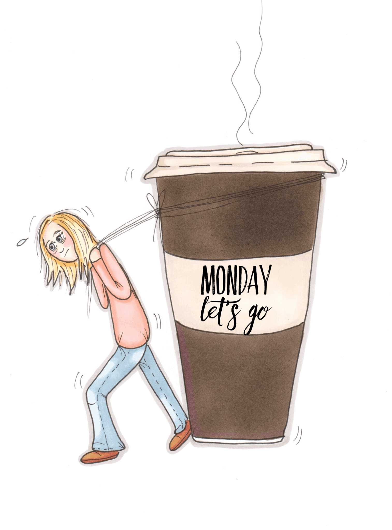 Illustrasjon "Monday lets go"