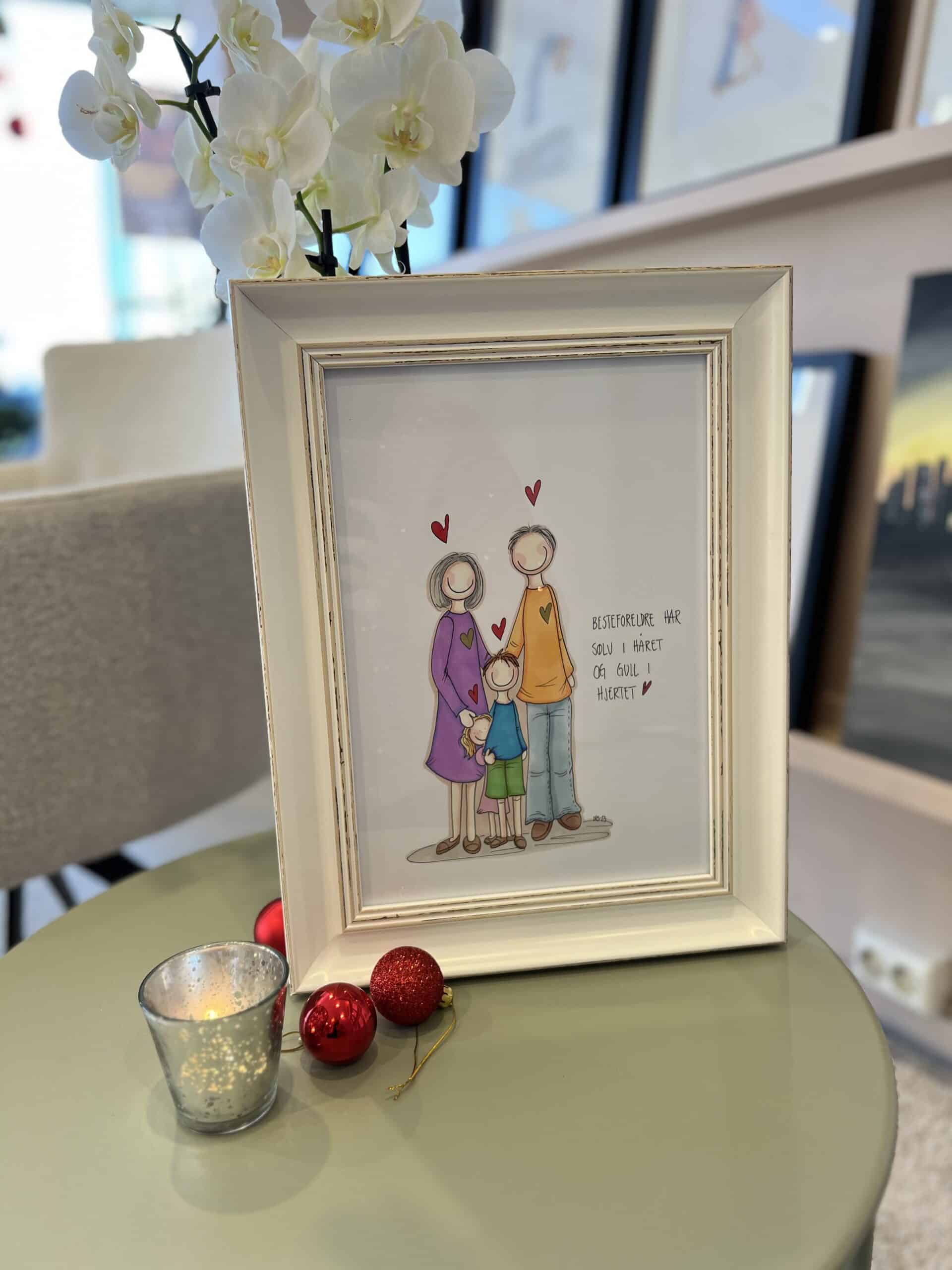 Illustrasjon - Besteforeldre Lykketegning