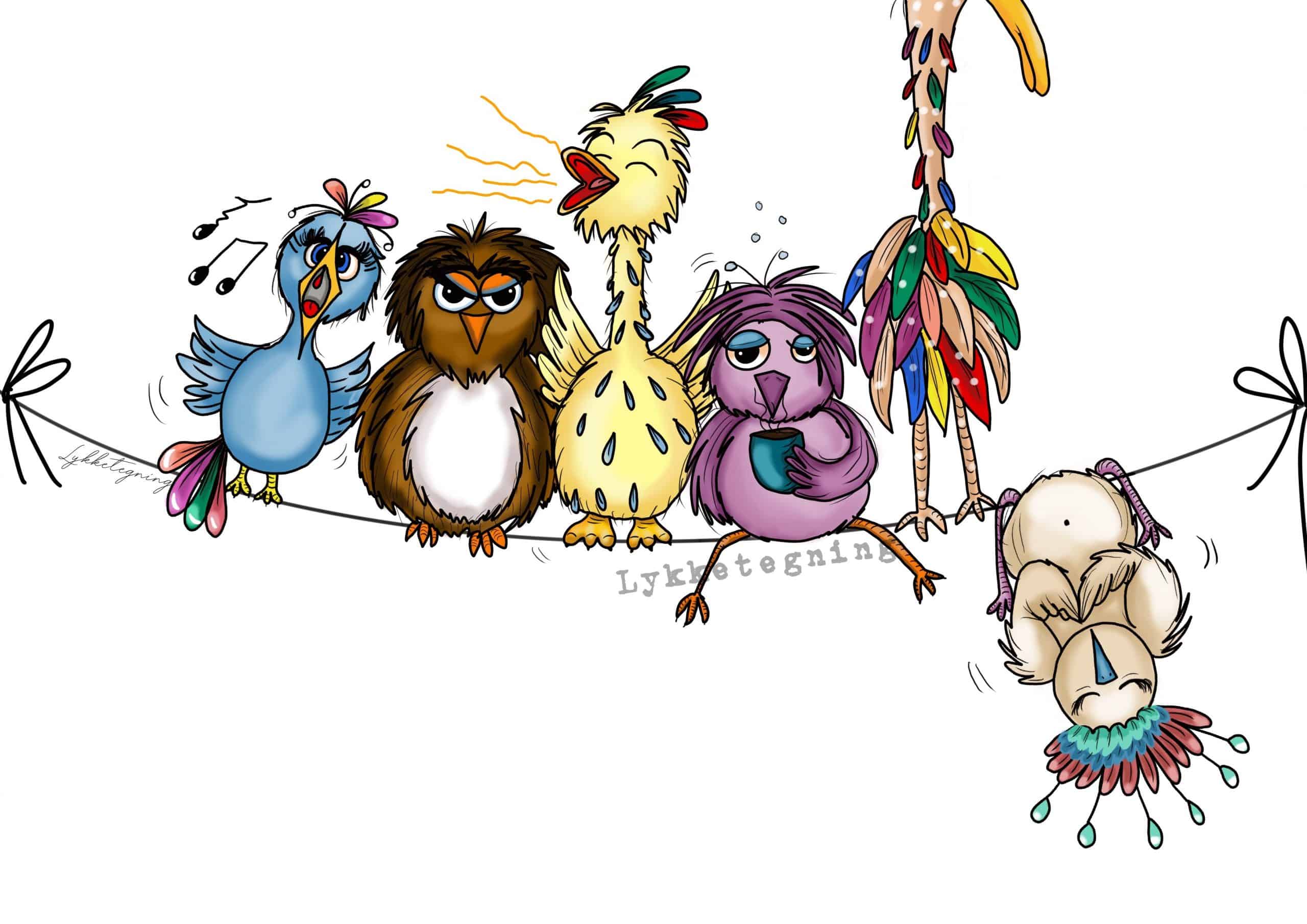 Tegning "Good morning birds" Trykk - Bilde 2