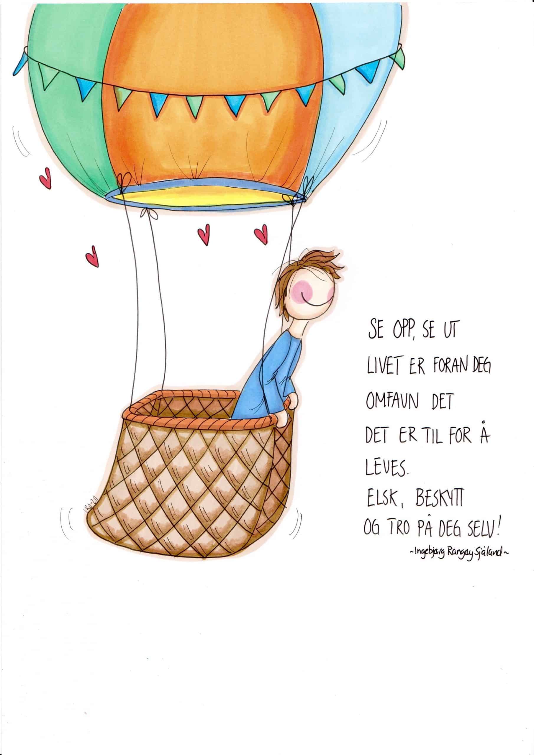 Illustrasjon - "Se opp, se ut. Livet er foran deg"