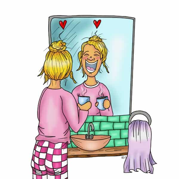 Lykketegning "Self love" Illustrasjon