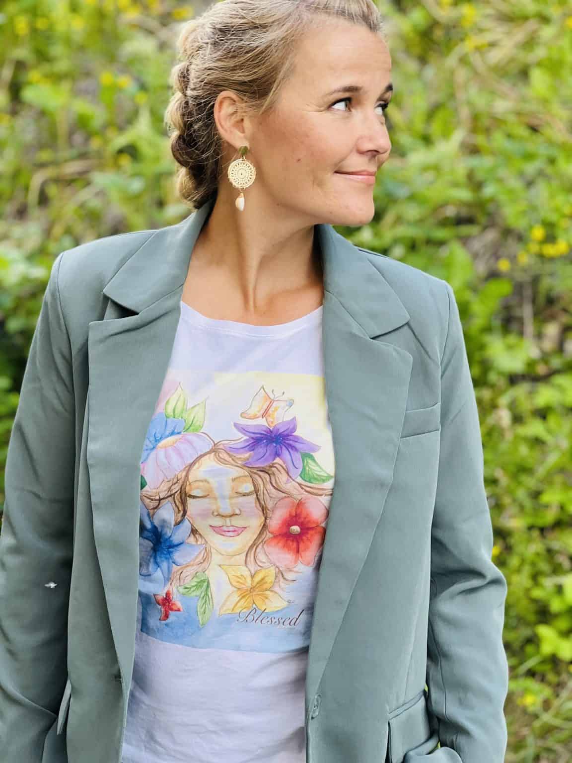 T-shirt "Blessed" Lykketegning - Bilde 8
