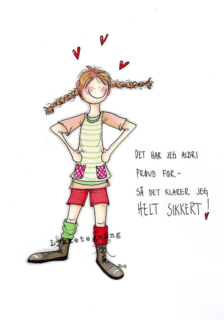 Illustration från Luck-ritning. "Pippi"