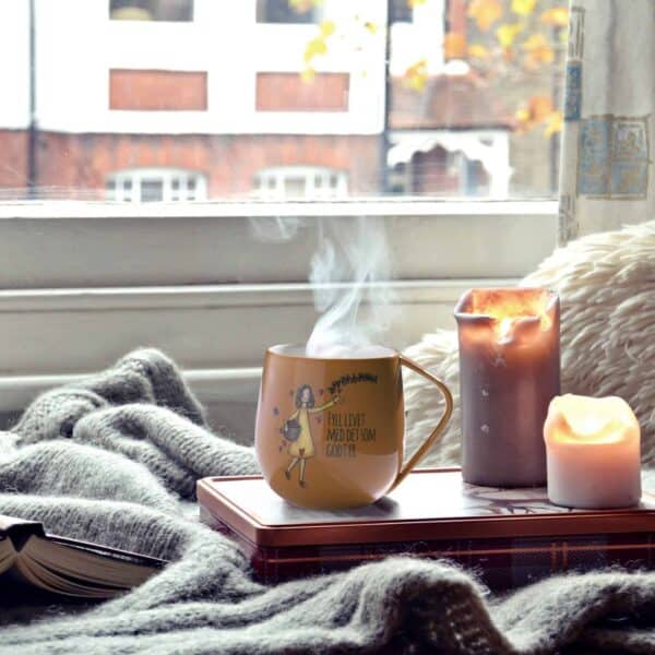 Cup of happiness; "LIFE".