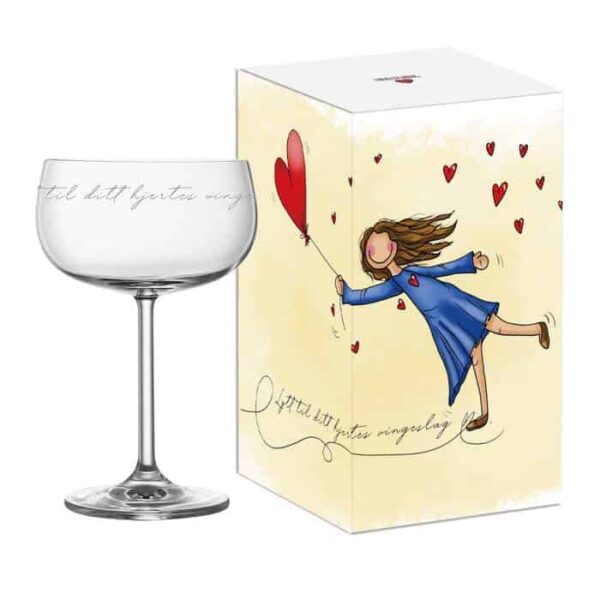 Champagneglas ; Lyssna till ditt hjärtas vingslag Happy drawing