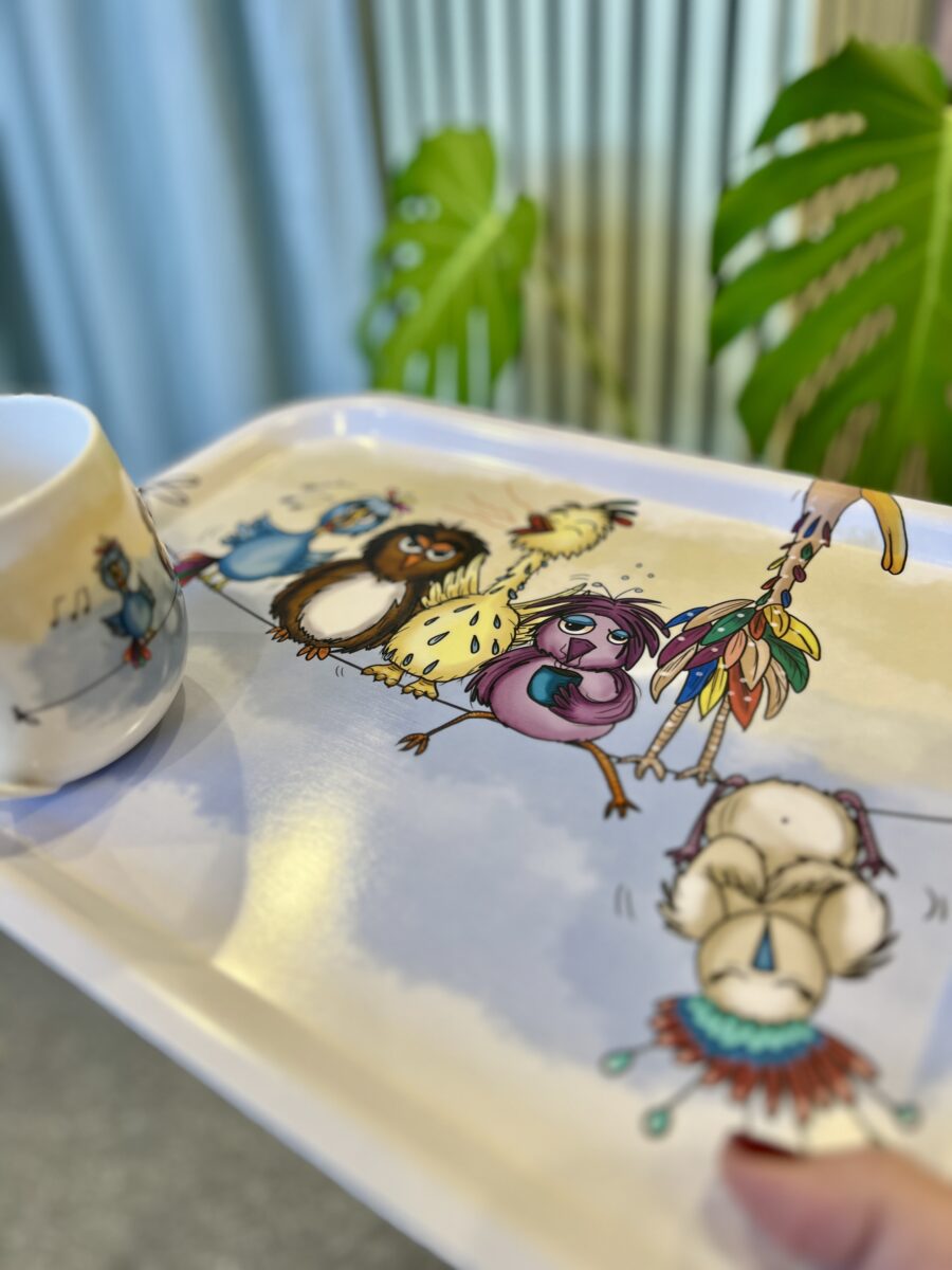 Serveringsfat fra Lykketegning "Morning Birds" (begrenset opplag) - Billede 2