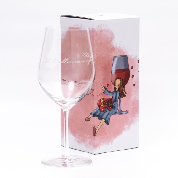Copas de vino de Lykketegning "¡Se trata de disfrutar el momento!"