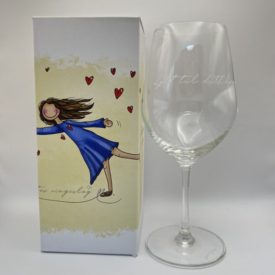 Wine glass from Happiness drawing "Listen to the beat of your heart"