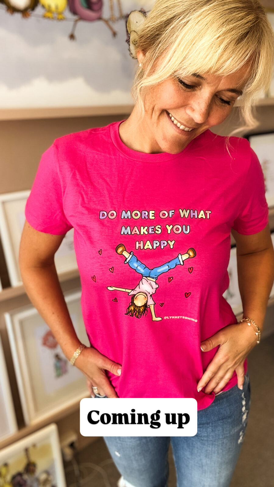 T-shirt "Do more of what makes you happy" Pink - Imagen 6