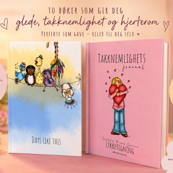 Notatbok fra Lykketegning "Days like this" og Takknemlighetsjournal