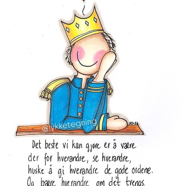 Illustrasjon fra Lykketegning. "Kongens hilsen"