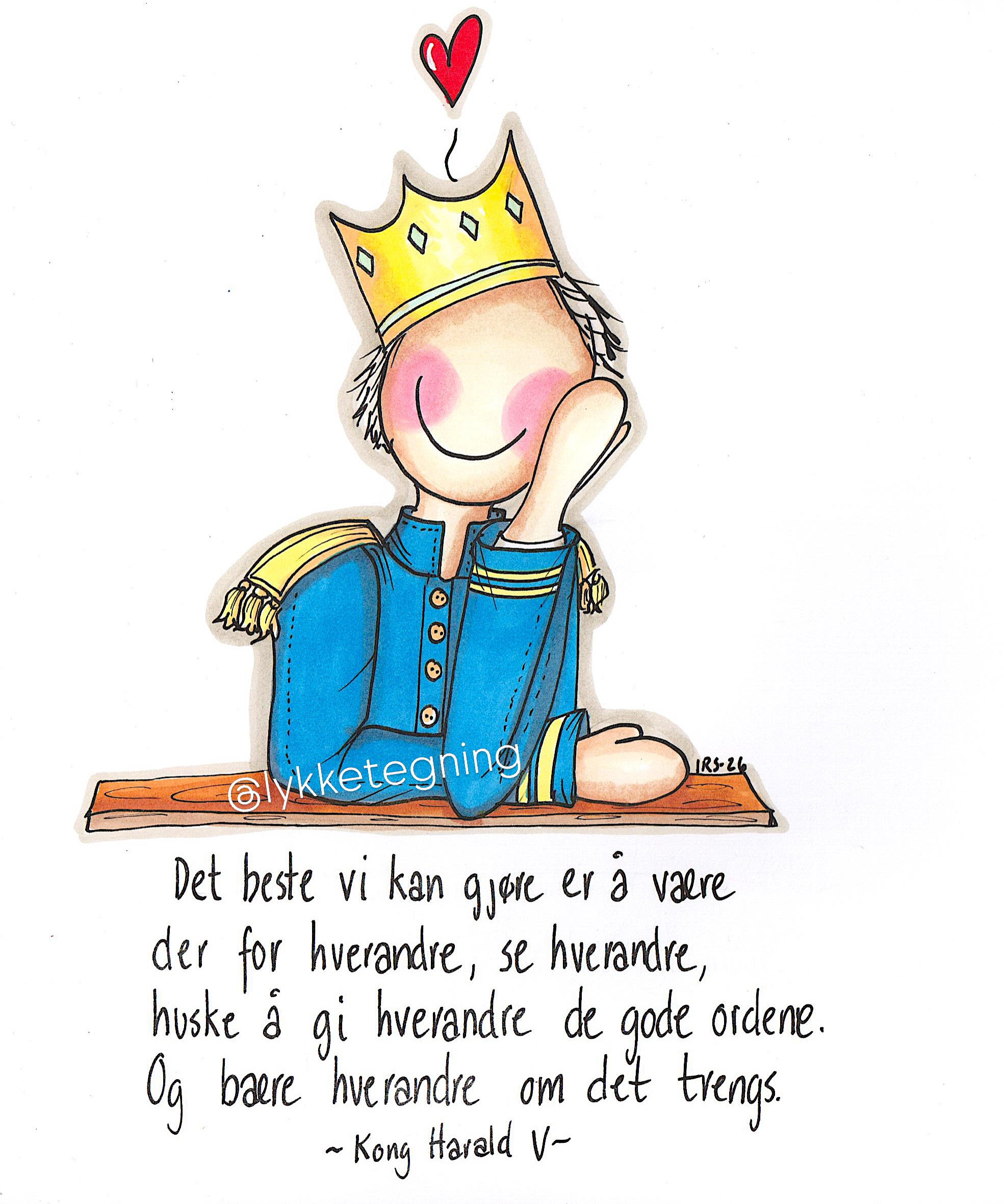 Illustrasjon fra Lykketegning. "Kongens hilsen"