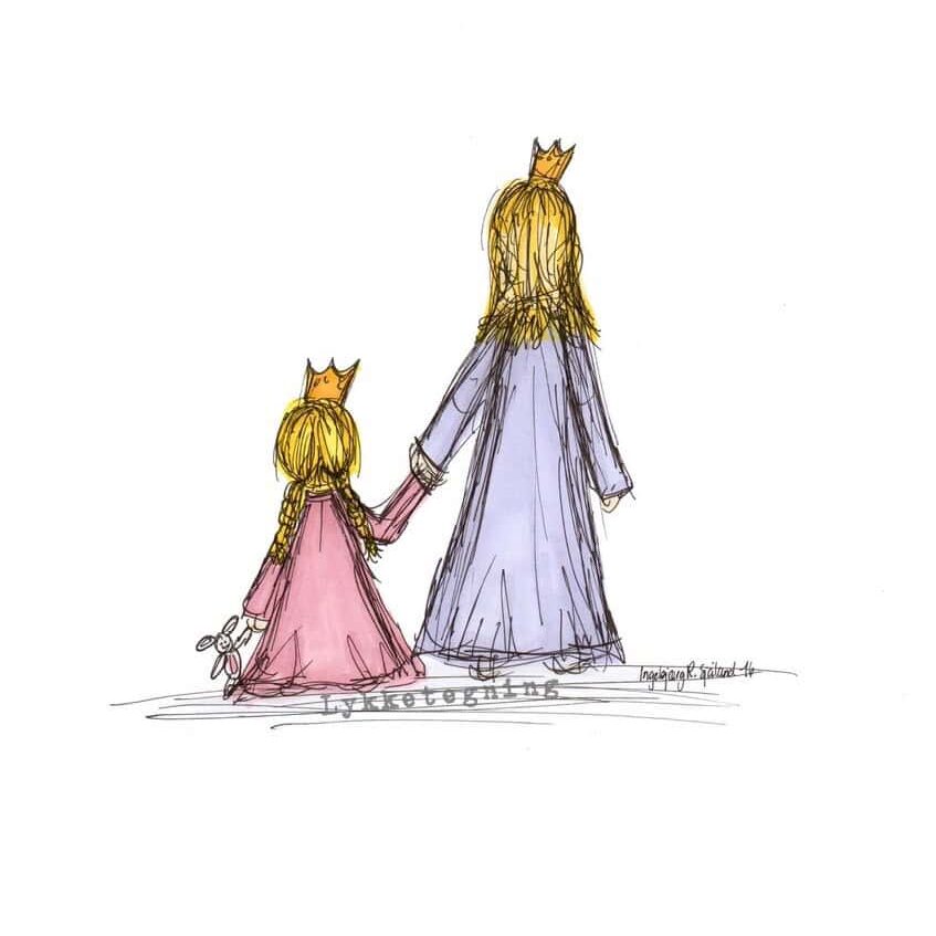Dronningen og prinsessen tegning